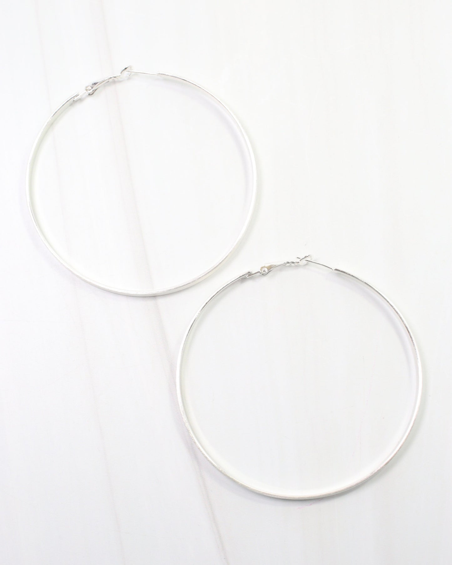 Rugby Latchback Hoop Earring WR Silver