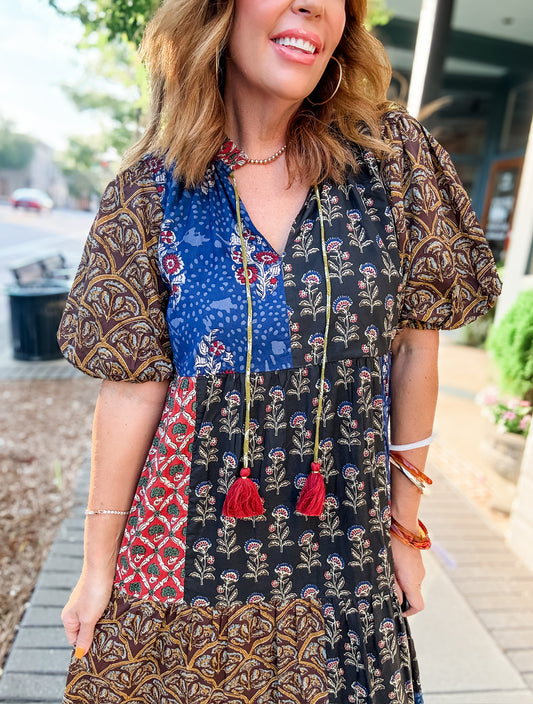 My Maria Multi Print Midi/Maxi Dress