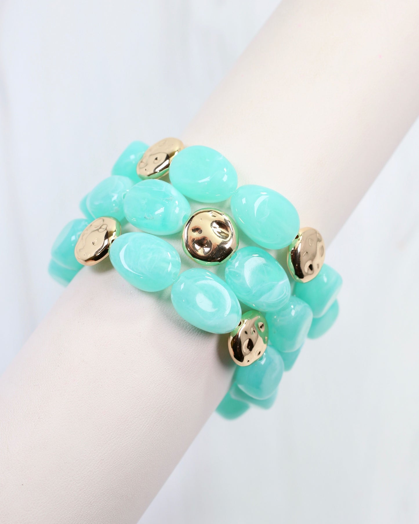 Amesbury Beaded Bracelet Set Aqua