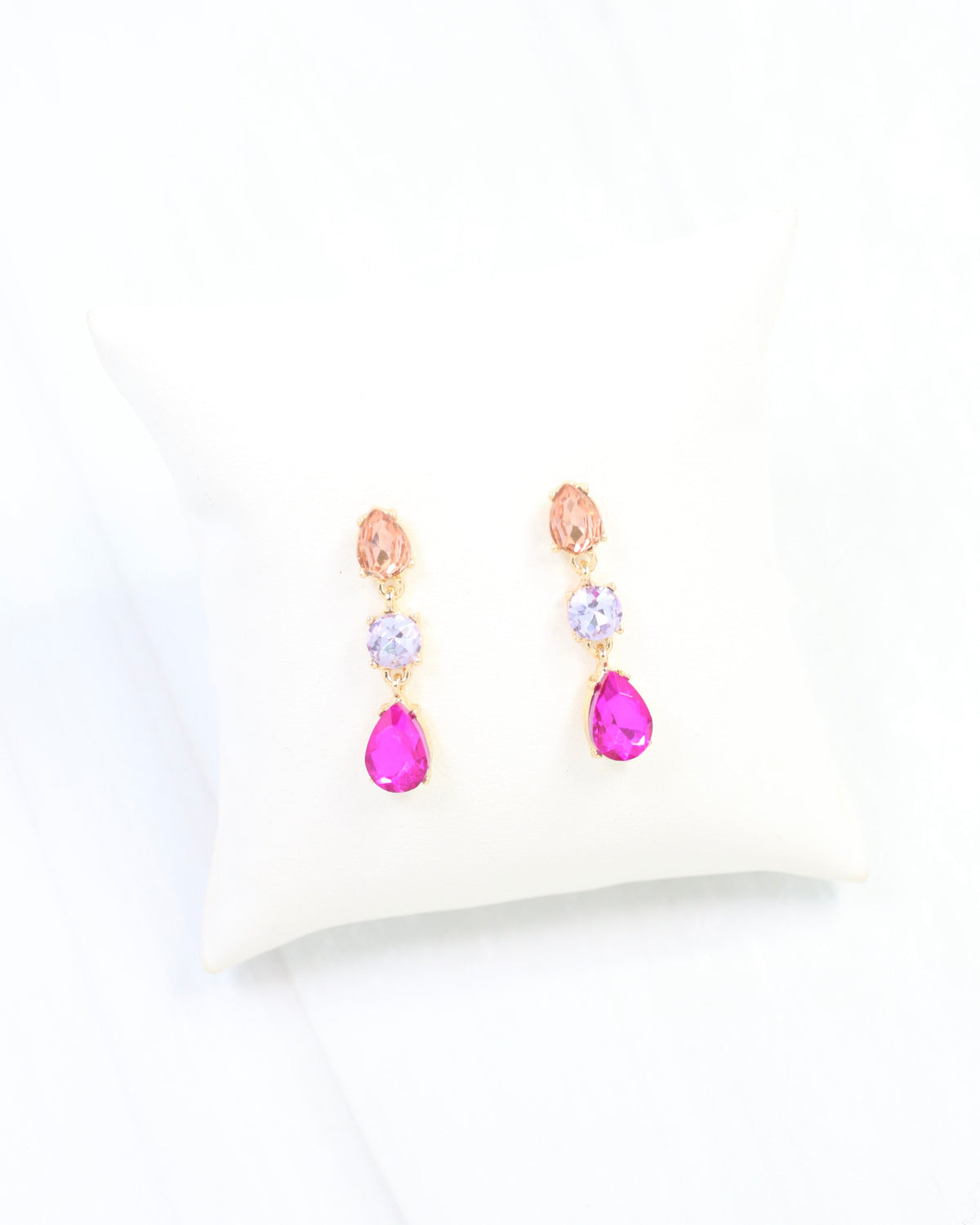 Darcy Crystal Drop Earring Pink Multi