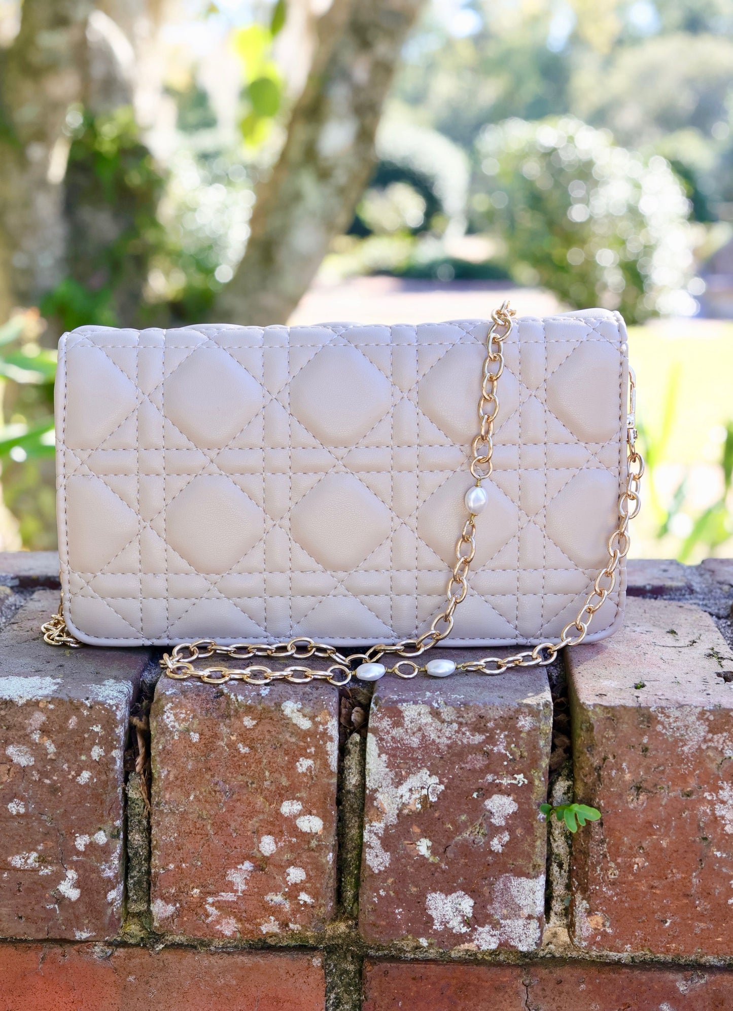 Brynleigh Clutch Crossbody Nude Quilted LQ