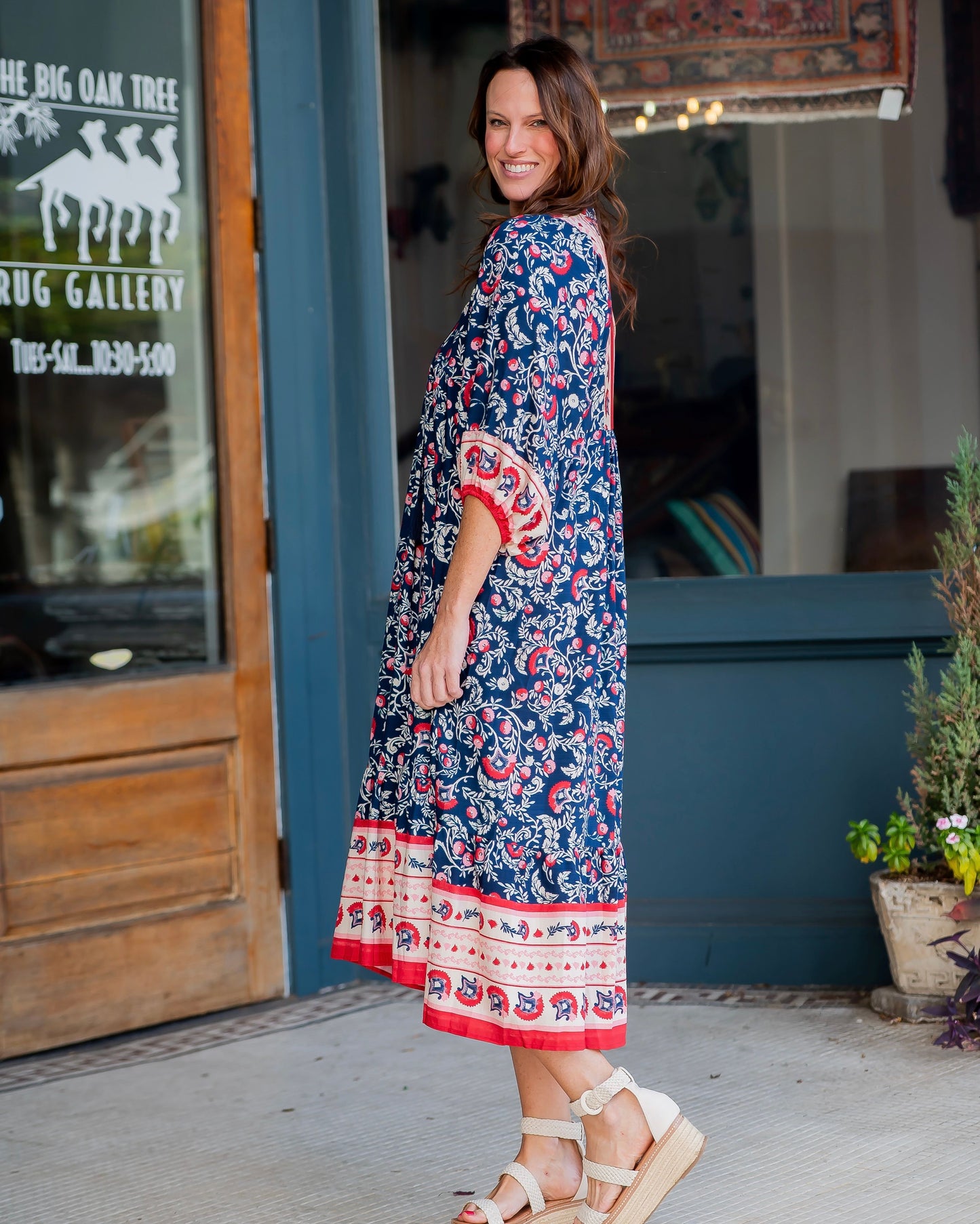 Blanding Border Print Dress