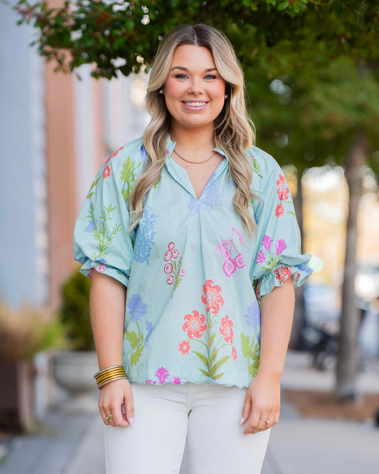 Mia Floral Print Puff Sleeve Top