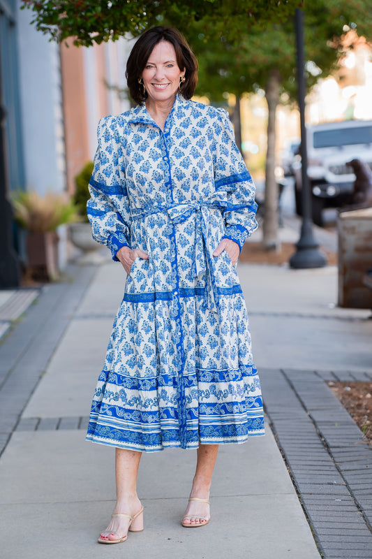 Xenia Azure Muse Midi Dress