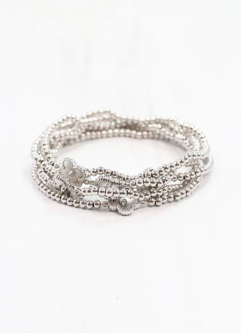 Branden Clover Bracelet Set SILVER