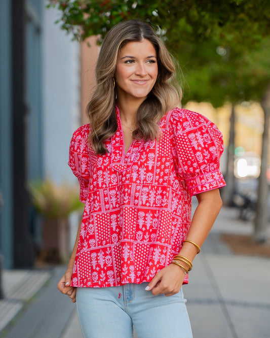 Rowan Floral Print Puff Sleeve Top
