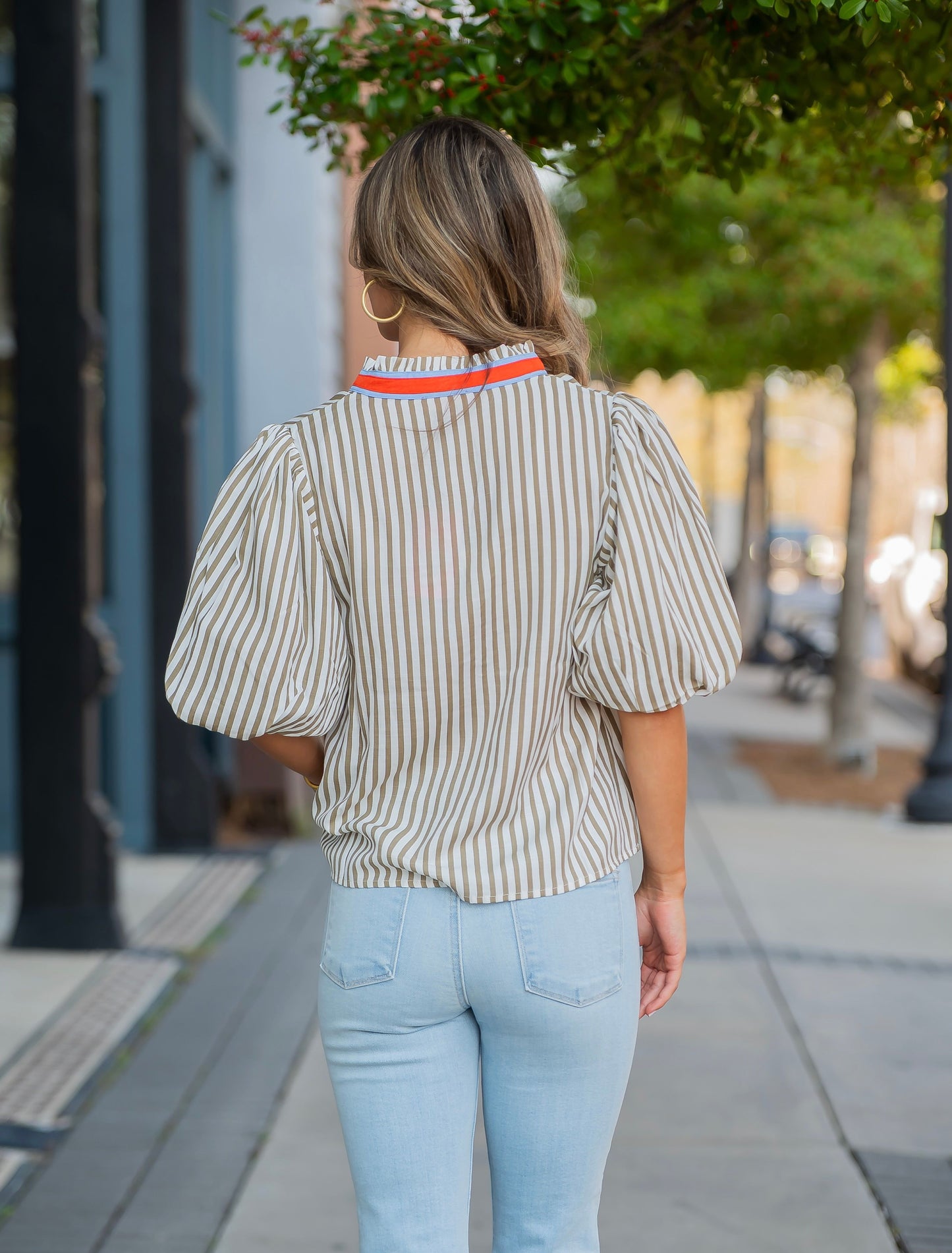 Pauline Puff Sleeve Striped Top