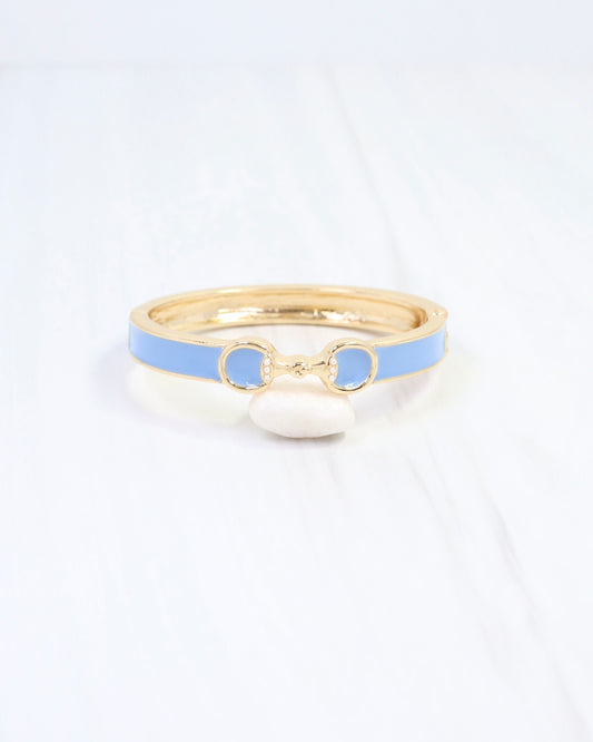 Kaylen Horsebit Hinged Bracelet Blue