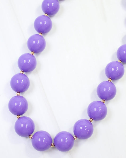 Megan Beaded Necklace Purple