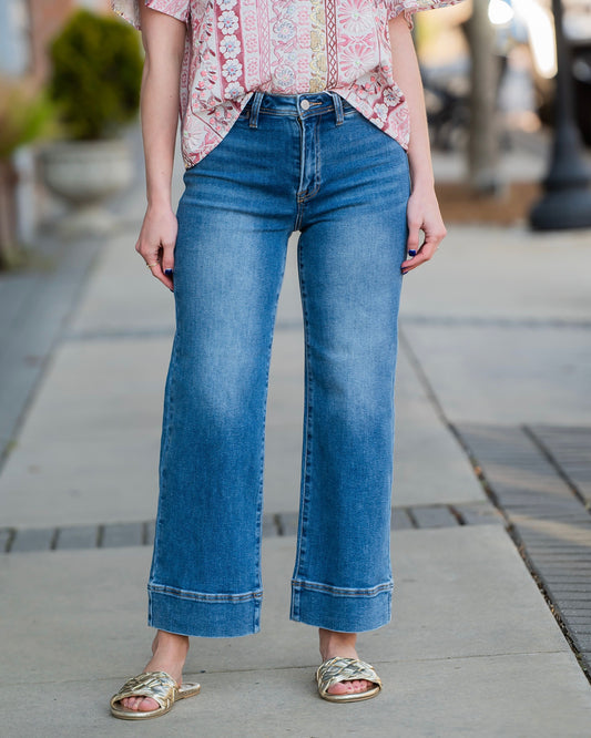 Santa Ana High Rise Crop-Wide Jeans