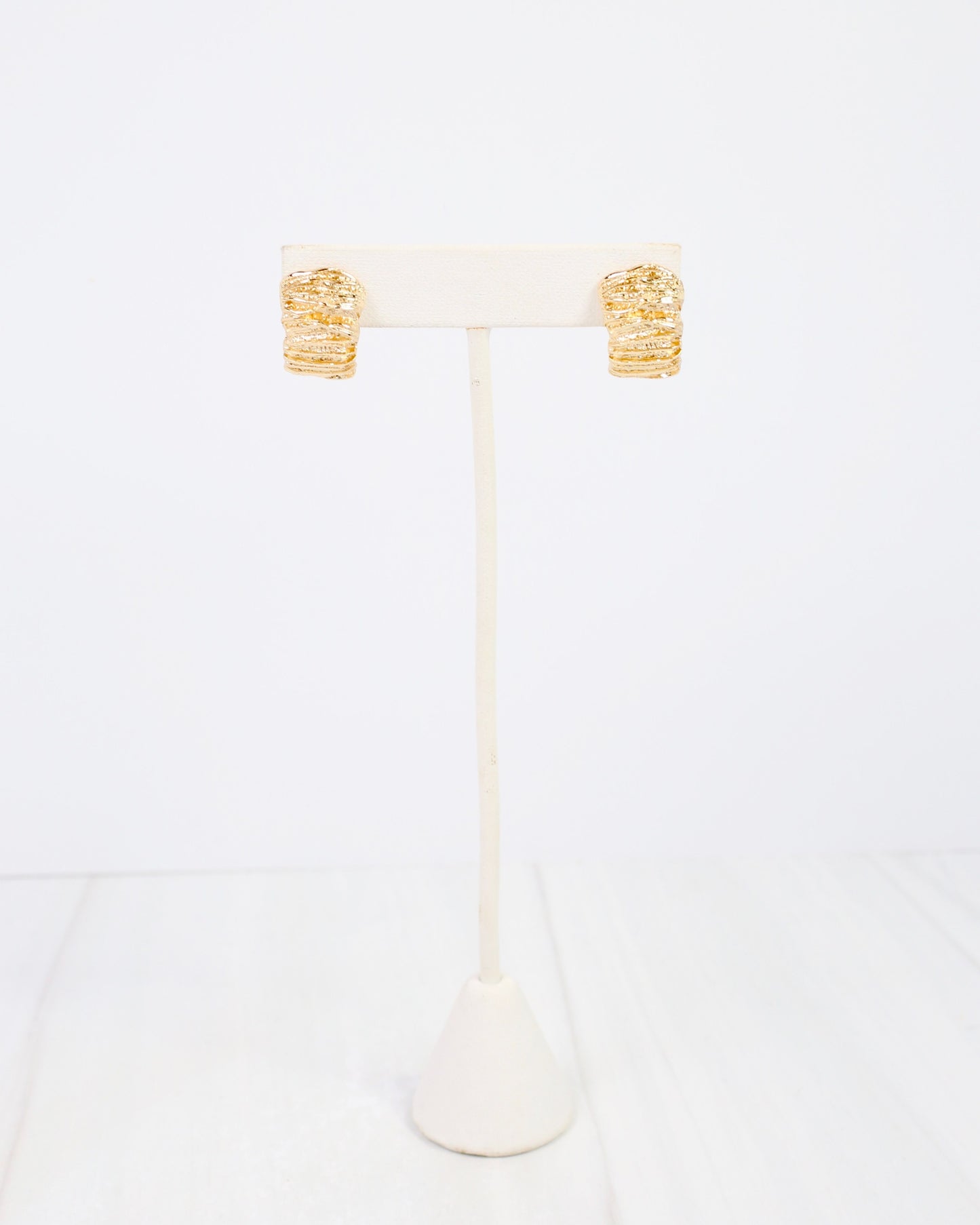 Bowling Green Textured Post Earring Gold