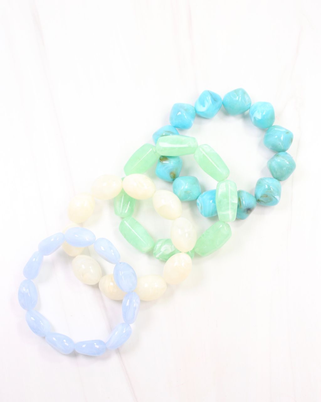 Joplin Marble Beaded Bracelet Set Mint