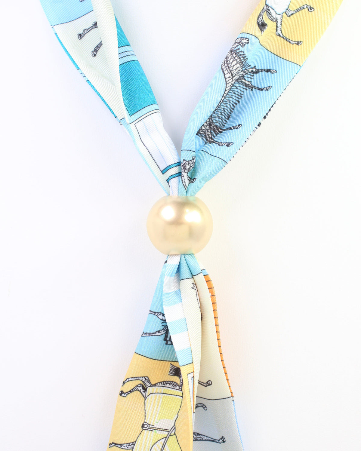 Bailey Bead Scarf Slide Worn Gold