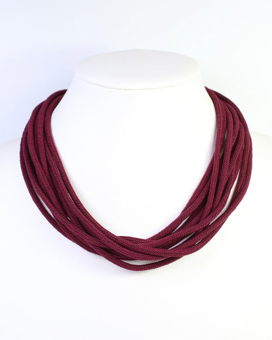 Cranston Cord Necklace Burgundy
