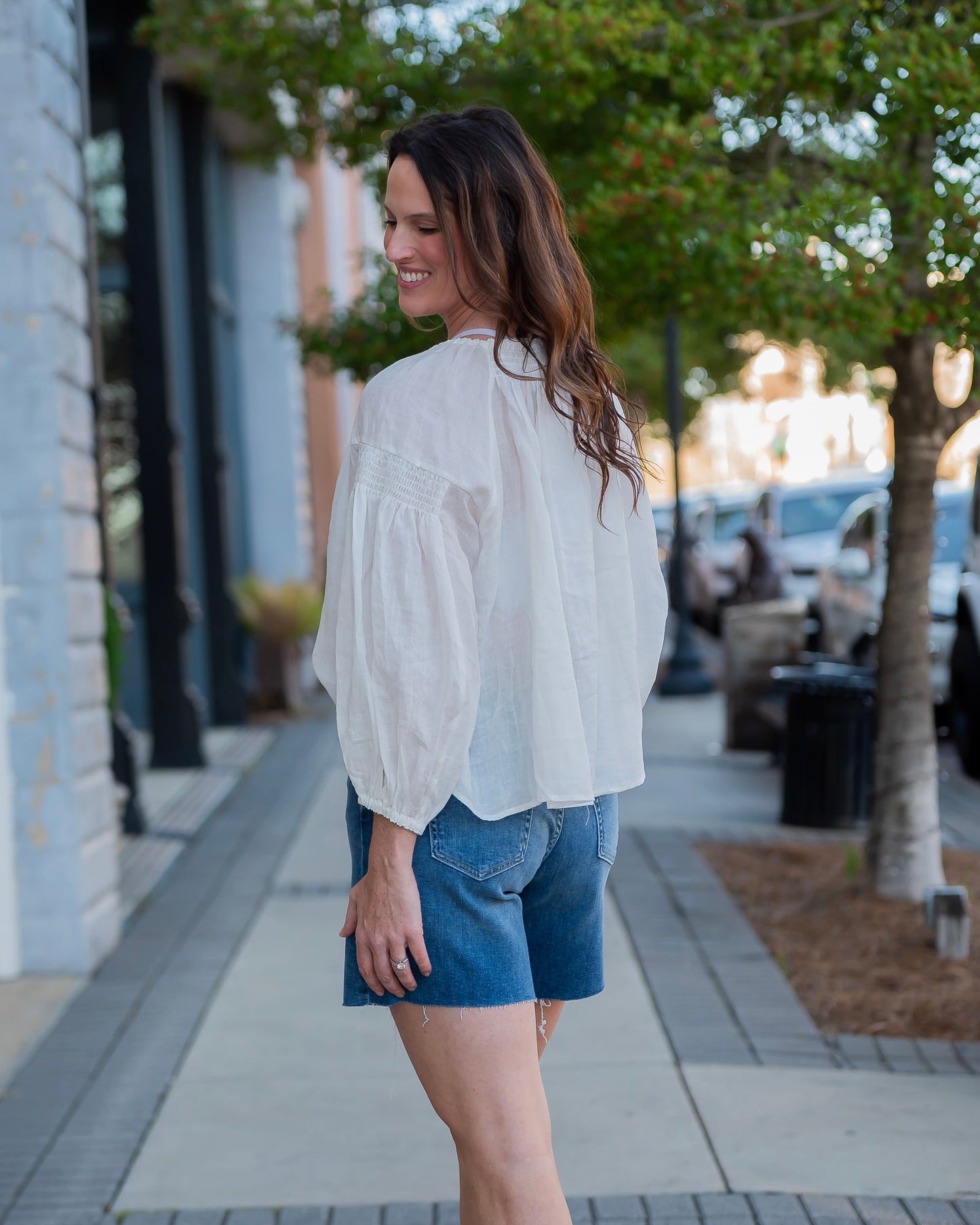 May Smocked Veil Blouse