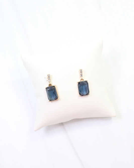 Dalton Crystal Drop Earring Sapphire