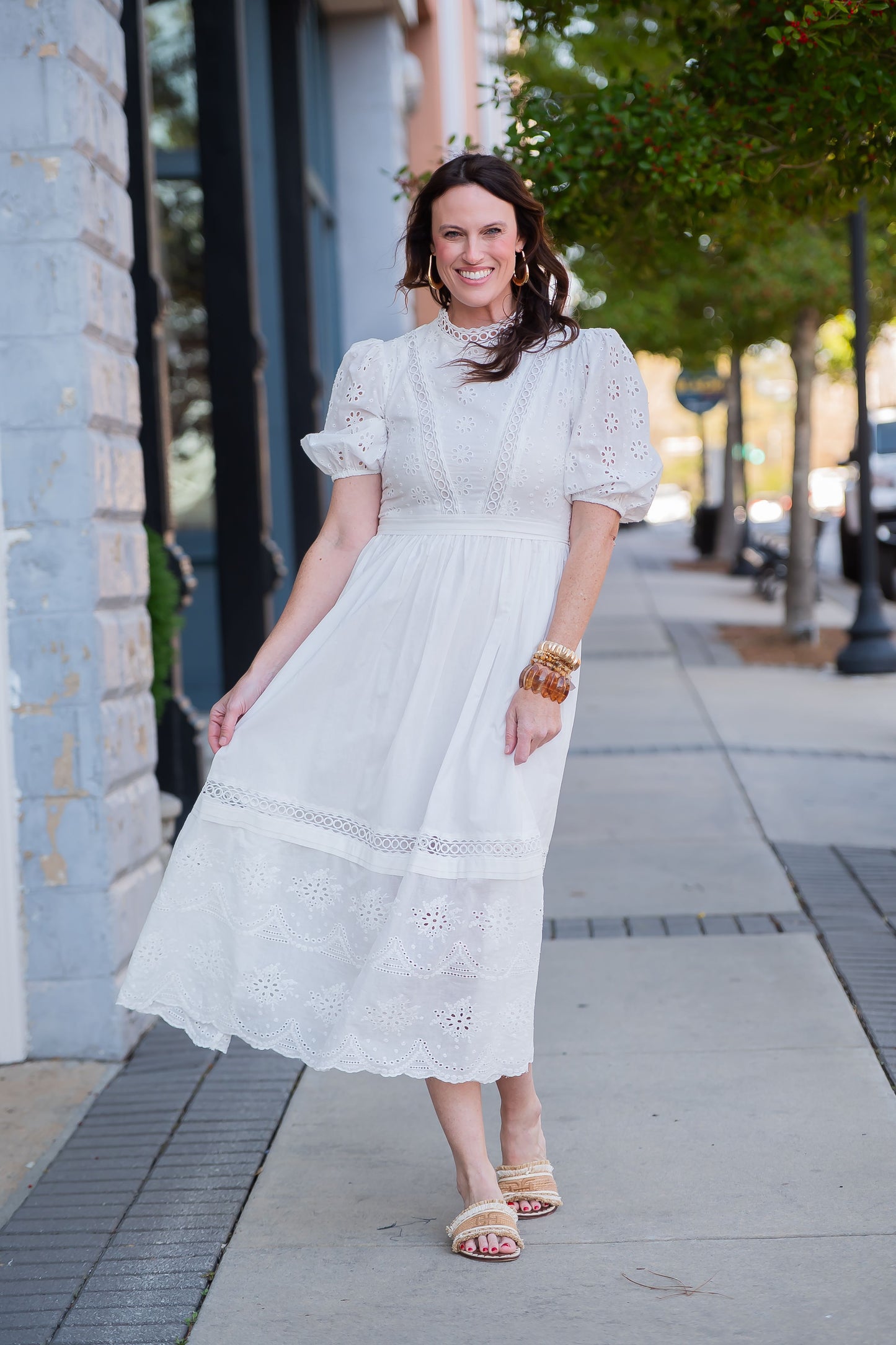 Opal Lace Trimmed Mock Neck Dress
