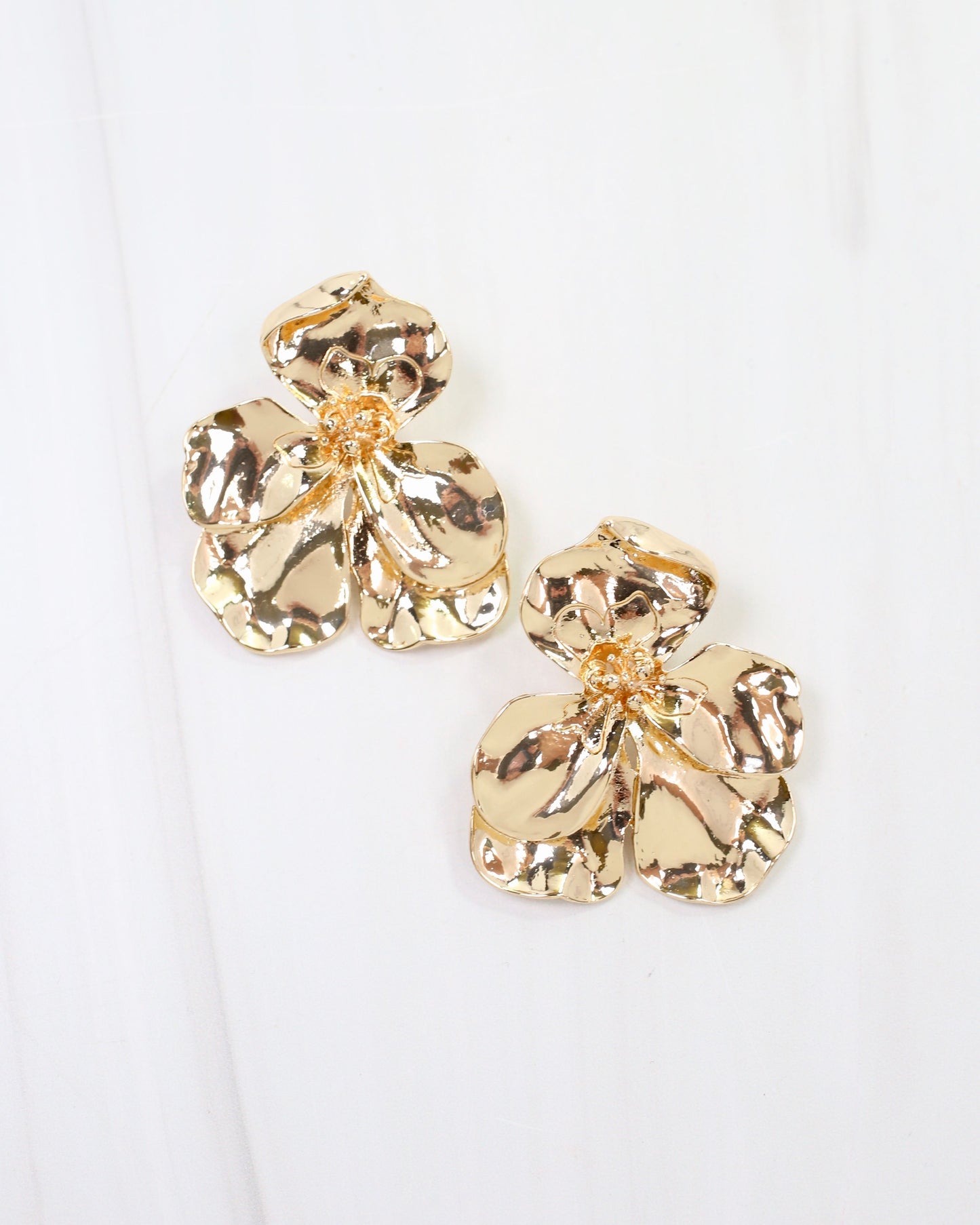 Topeka Flower Post Earring Gold