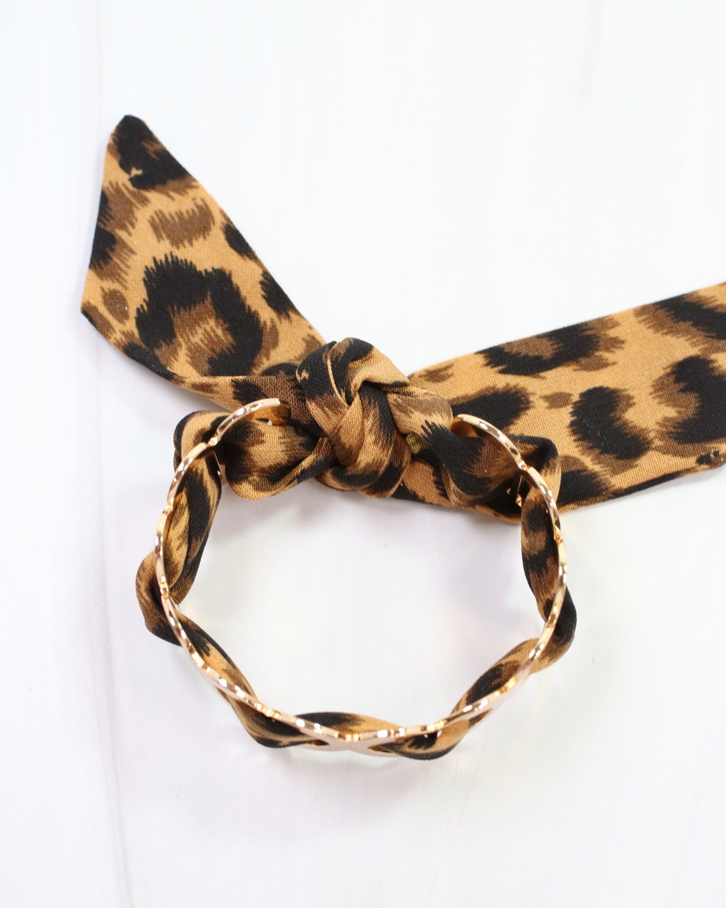 Evanston Heart Scarf Bracelet Brown Leopard