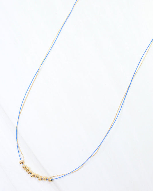 Odette Mini Cord Necklace Blue