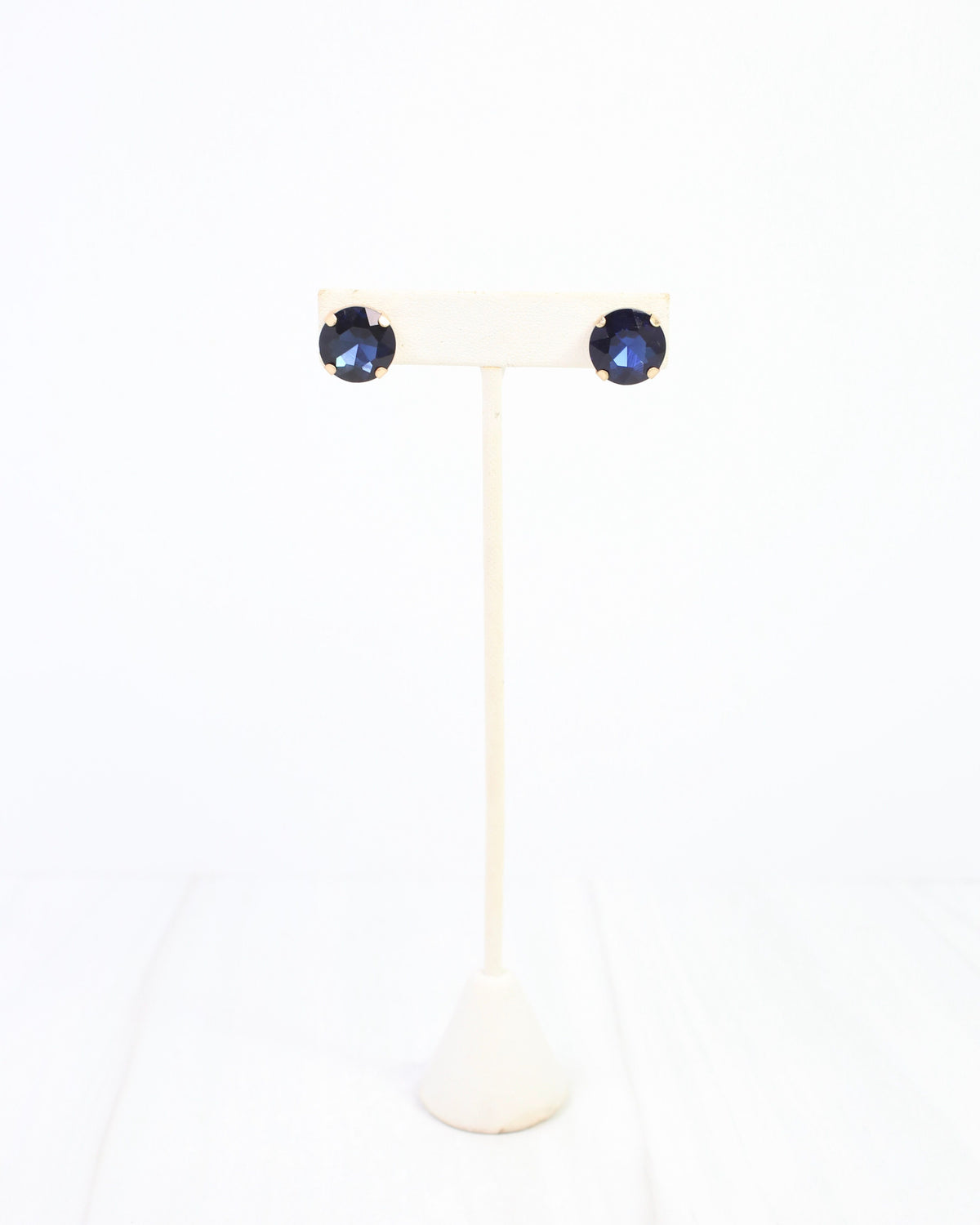 Andi Large Rhinestone Stud Earring Sapphire