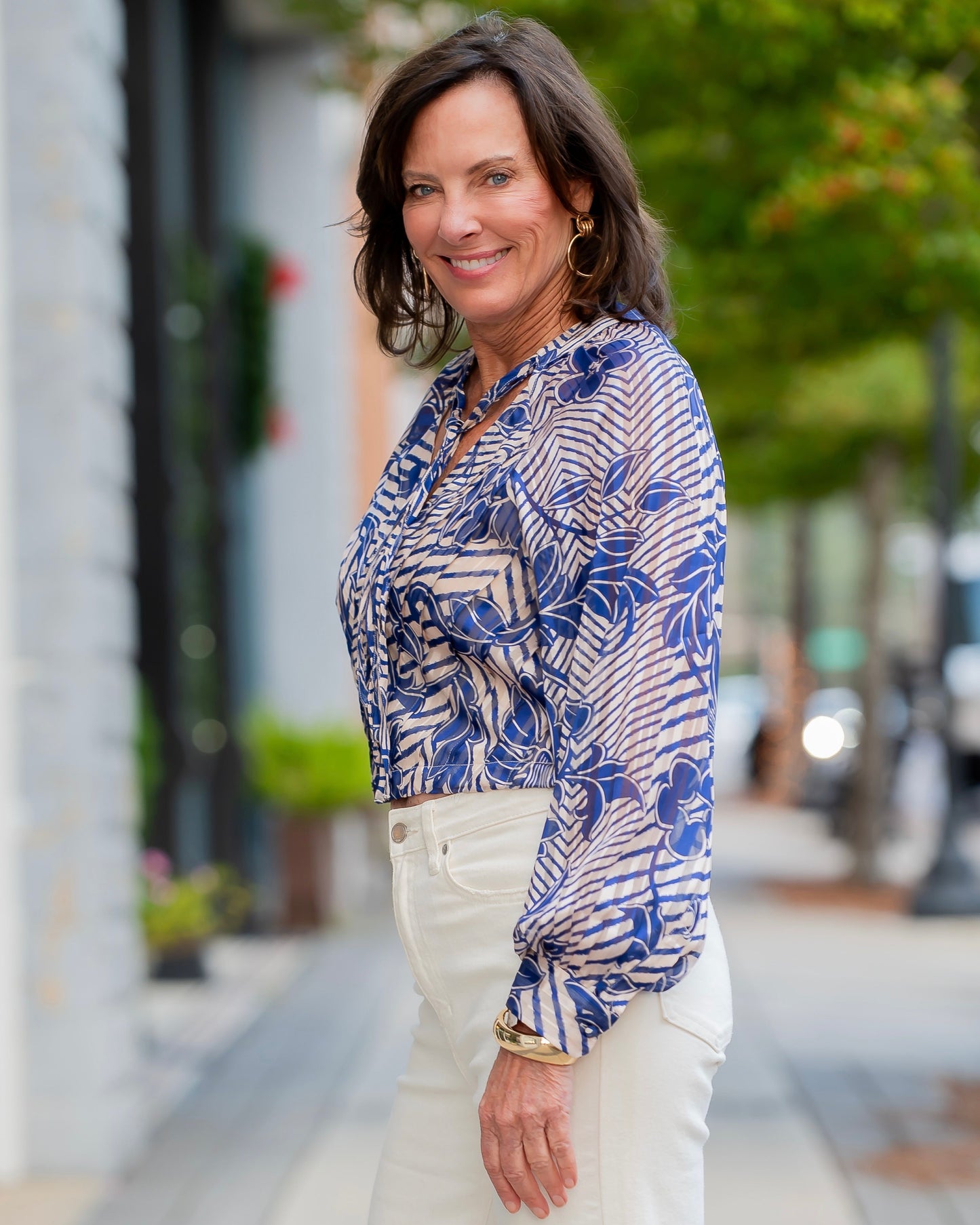 Rosita Abstract and Floral Print Top