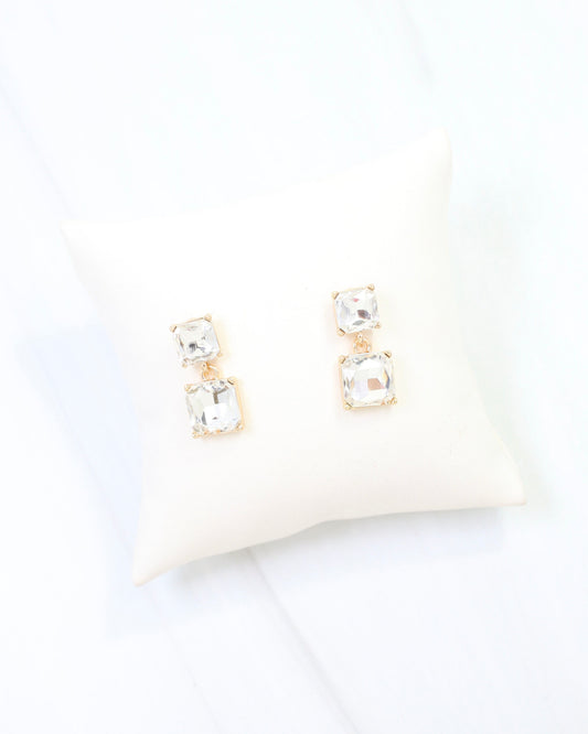 Dupree Crystal Drop Earring Clear