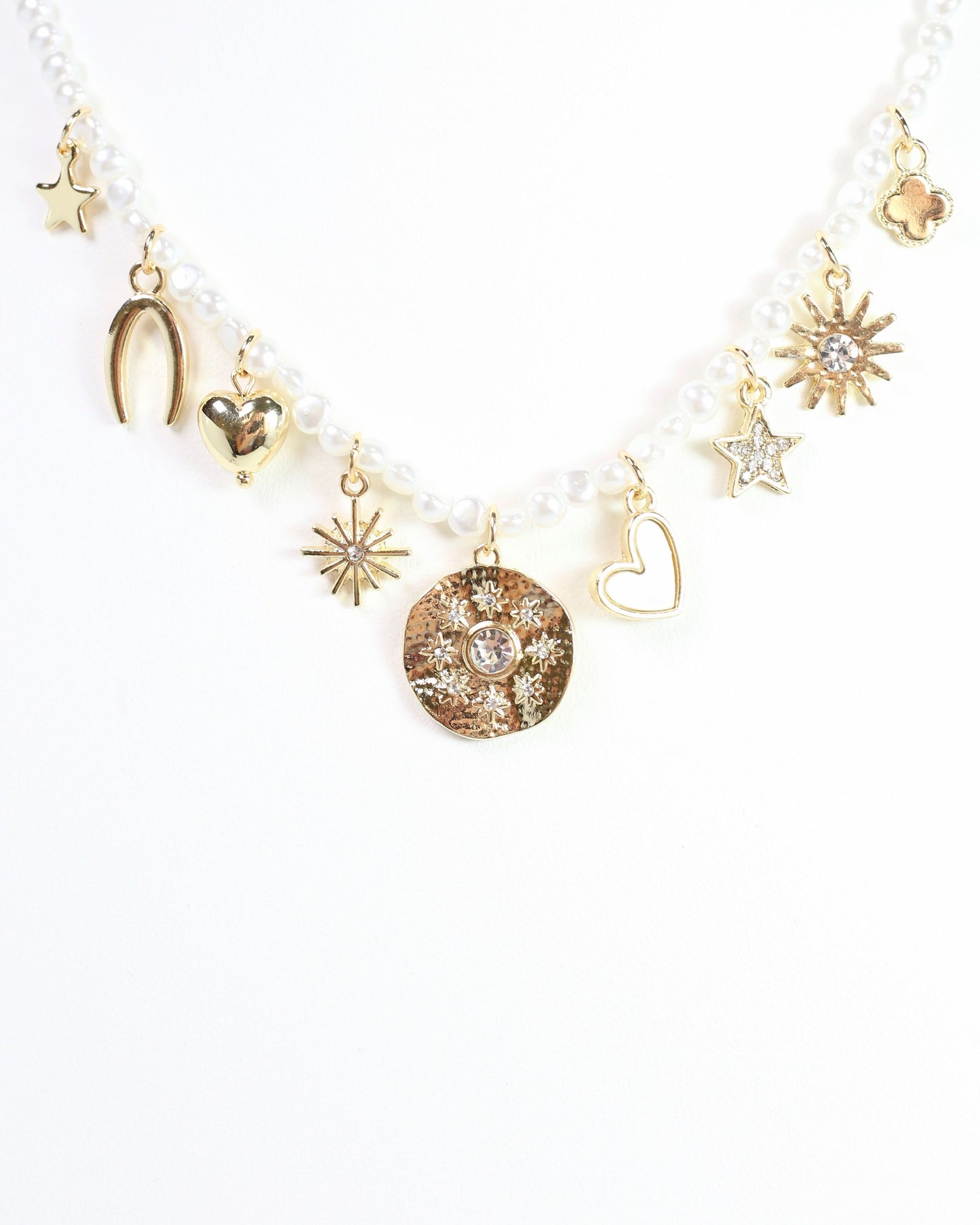 Lois Charm Necklace Pearl