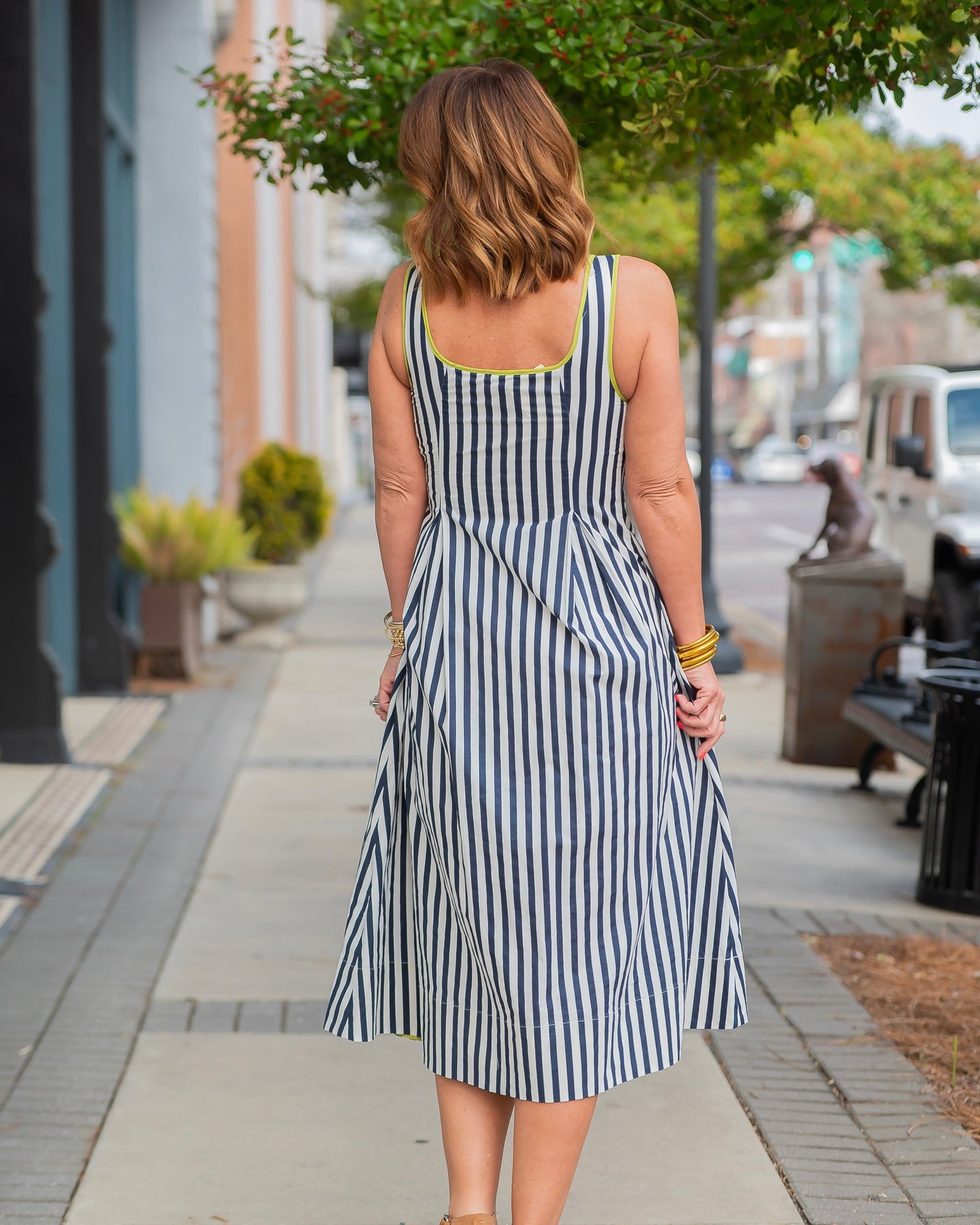 Boston Striped Sleeveless Dress