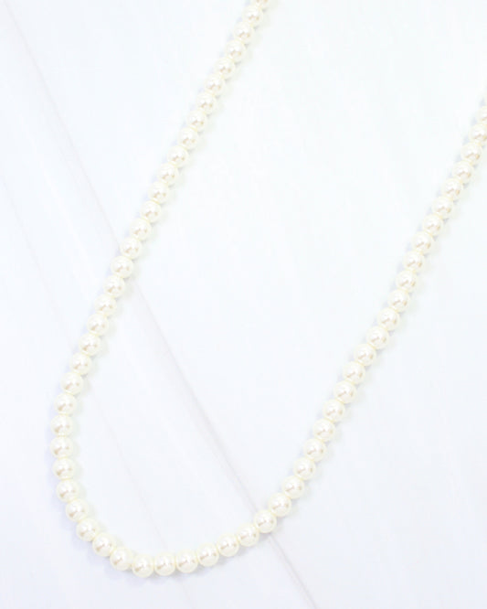 Karina Small Pearl Beaded Necklace Cream