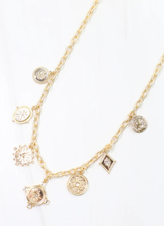 Mariann Charm Necklace Gold