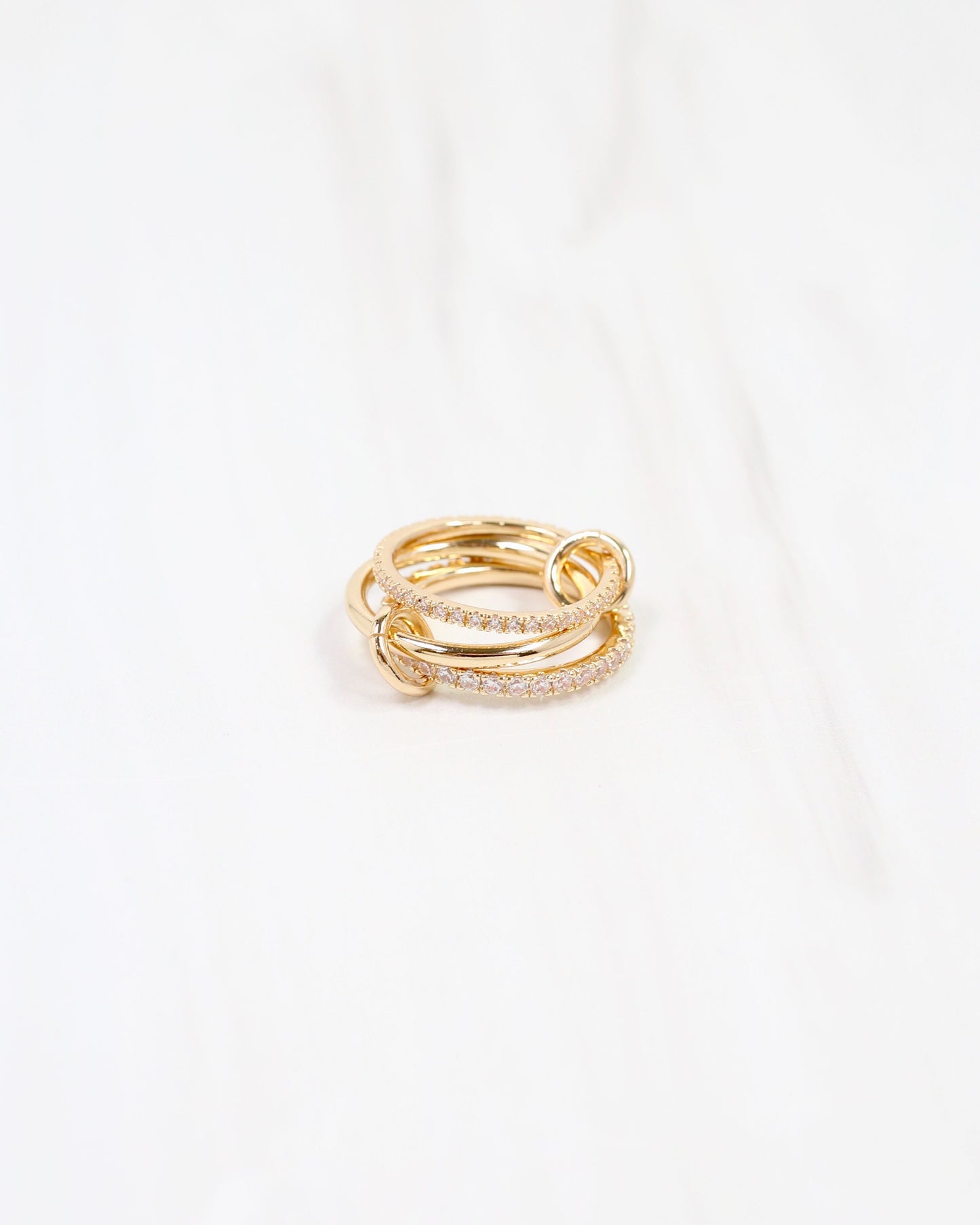 Northfield Interlocking Ring Set Gold