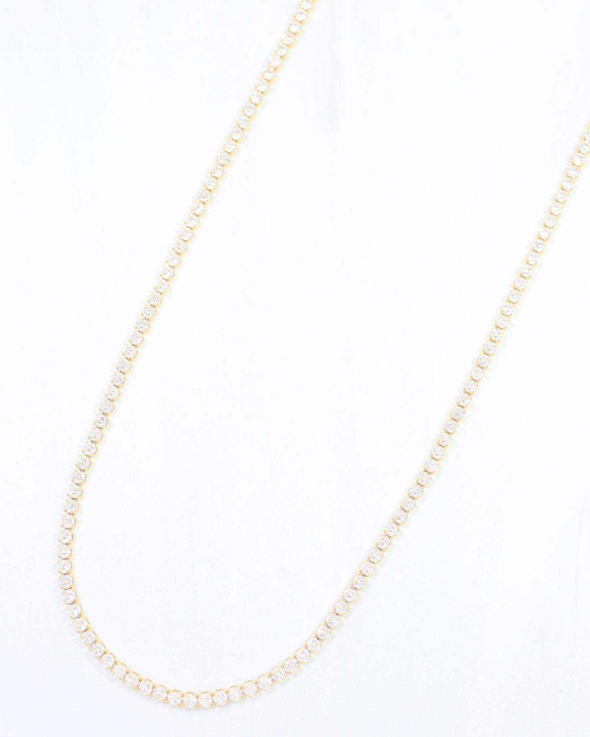 Luna Small CZ Tennis Necklace WR Gold
