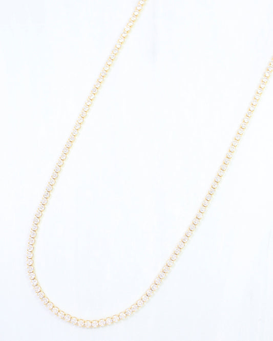 Luna Small CZ Tennis Necklace WR Gold