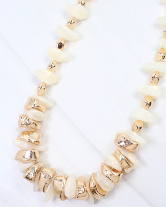 Aelia Beaded Necklace Ivory