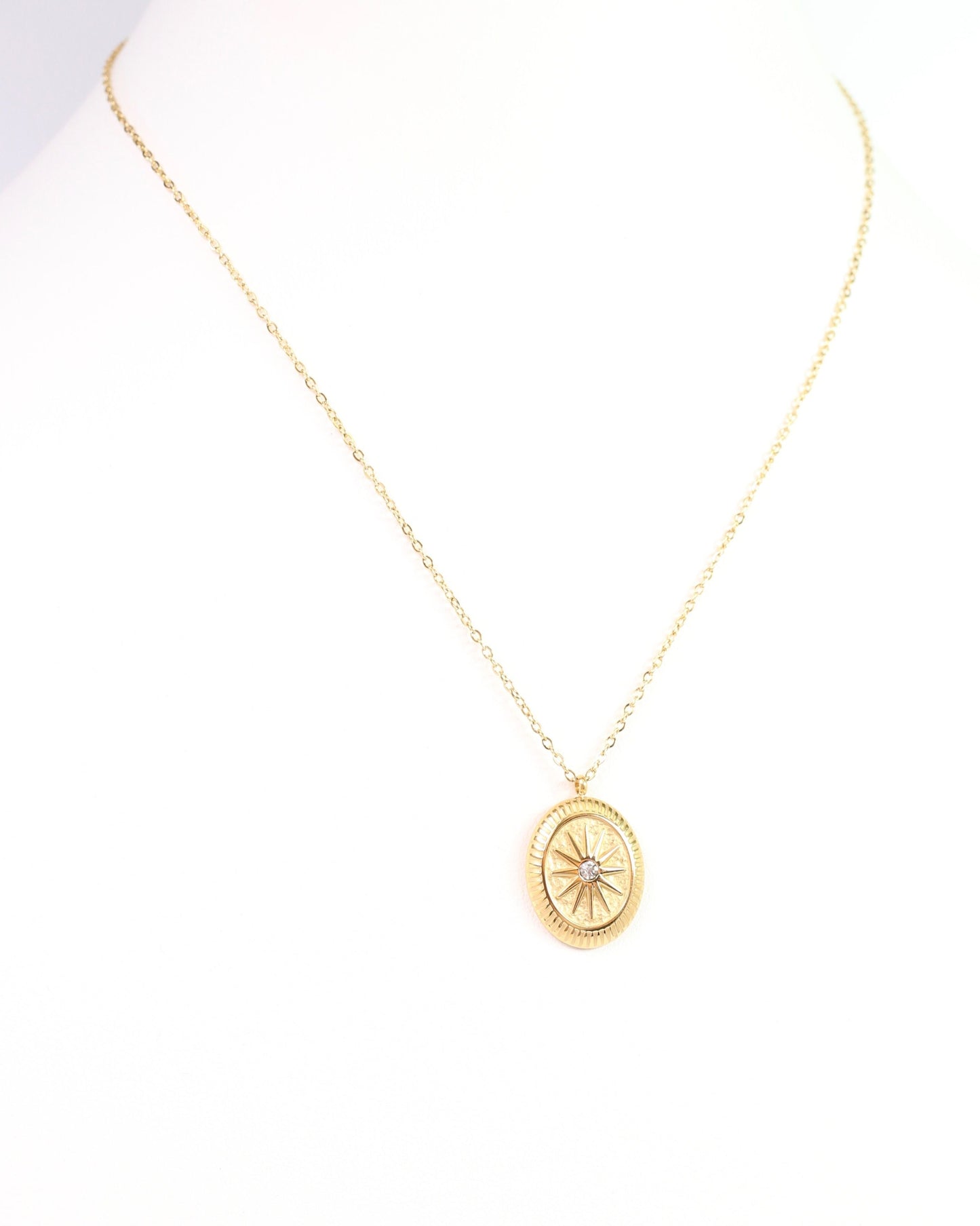 Seven Oaks Starburst Charm Necklace Gold