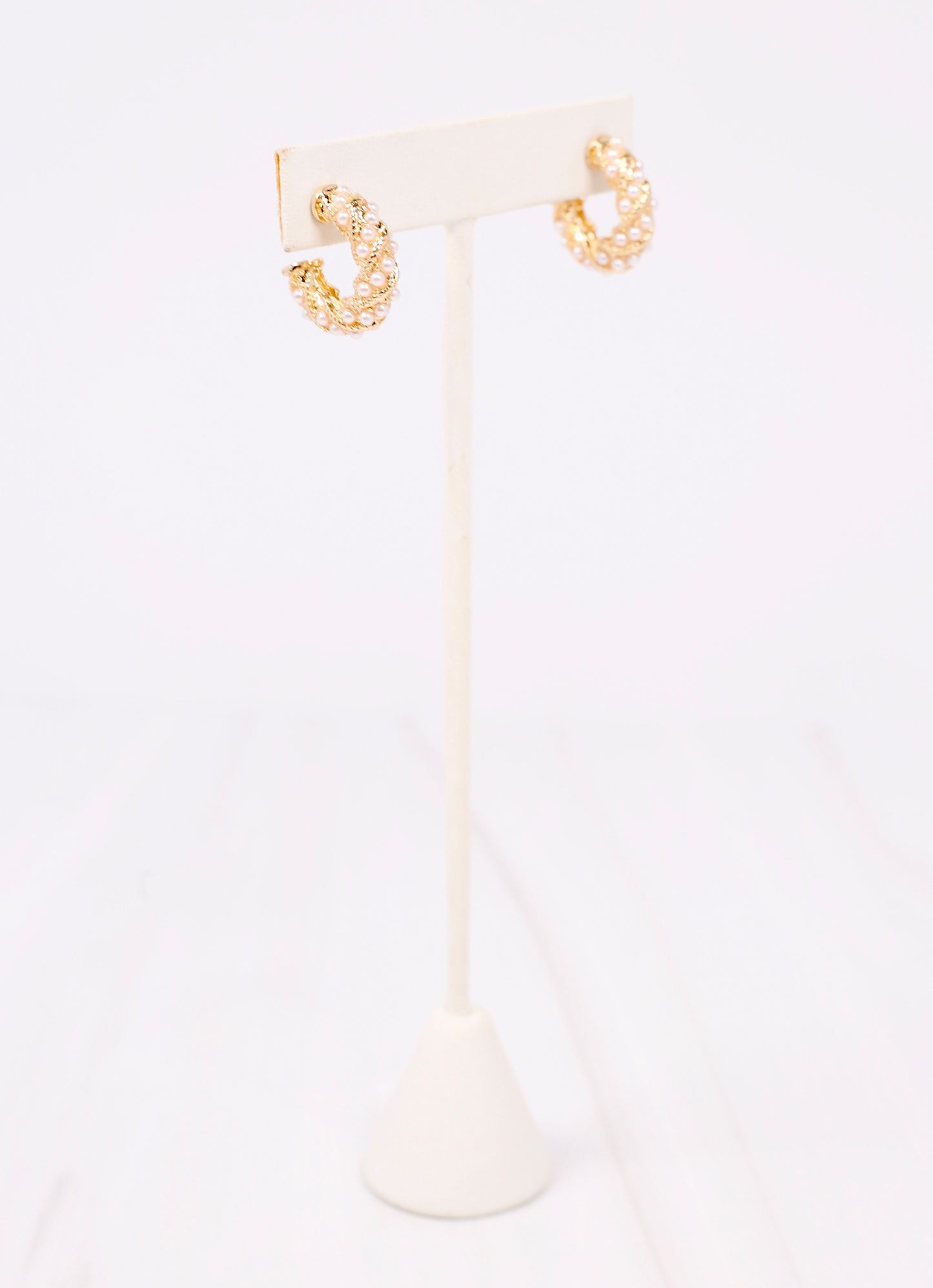 Caulifield Pearl Hoop Earring GOLD