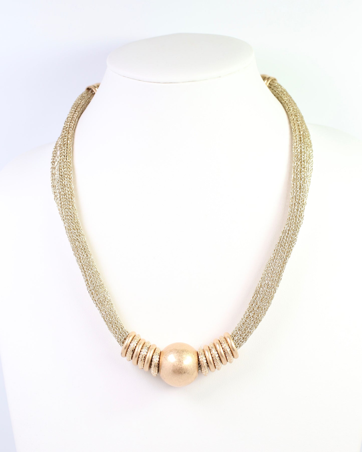 Ludington Statement Necklace Worn Gold