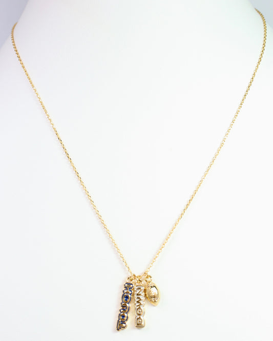 Enamel Touch Down Necklace Blue White