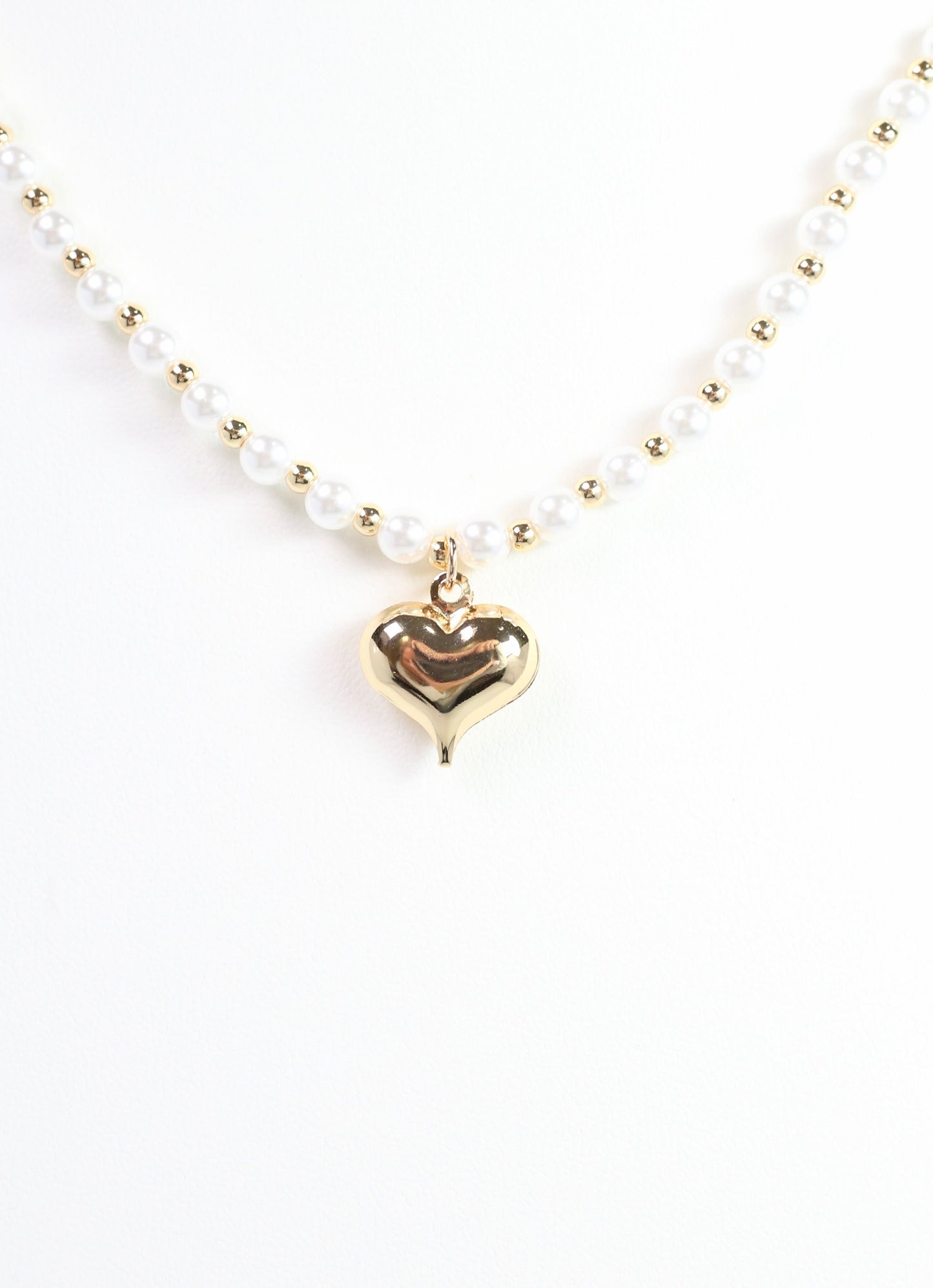 Abraham Pearl Heart Necklace Ivory