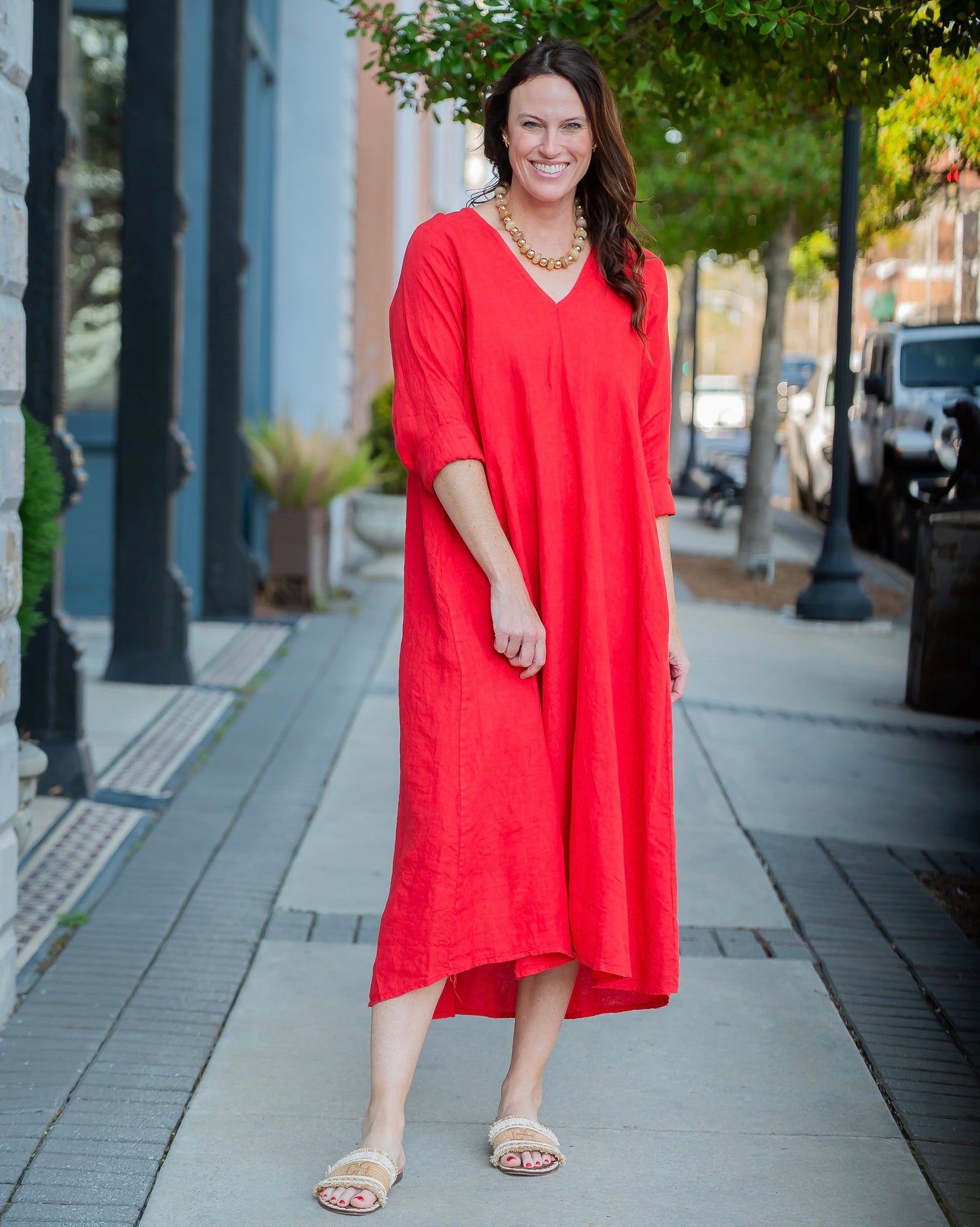 Astor Linen Long Sleeve Maxi Dress