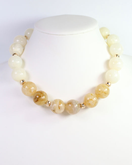 Bourne Bold Beaded Necklace Natural