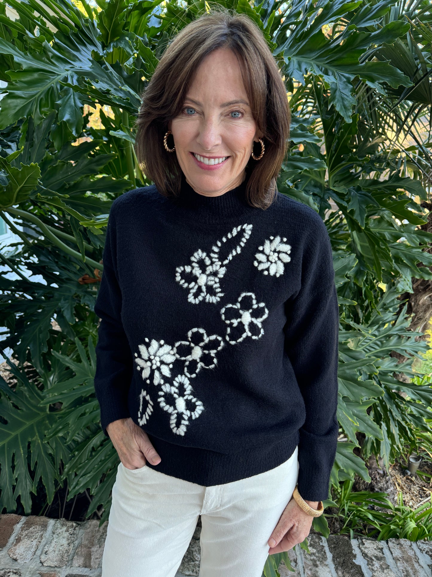 Aida Flower Embroidered Sweater