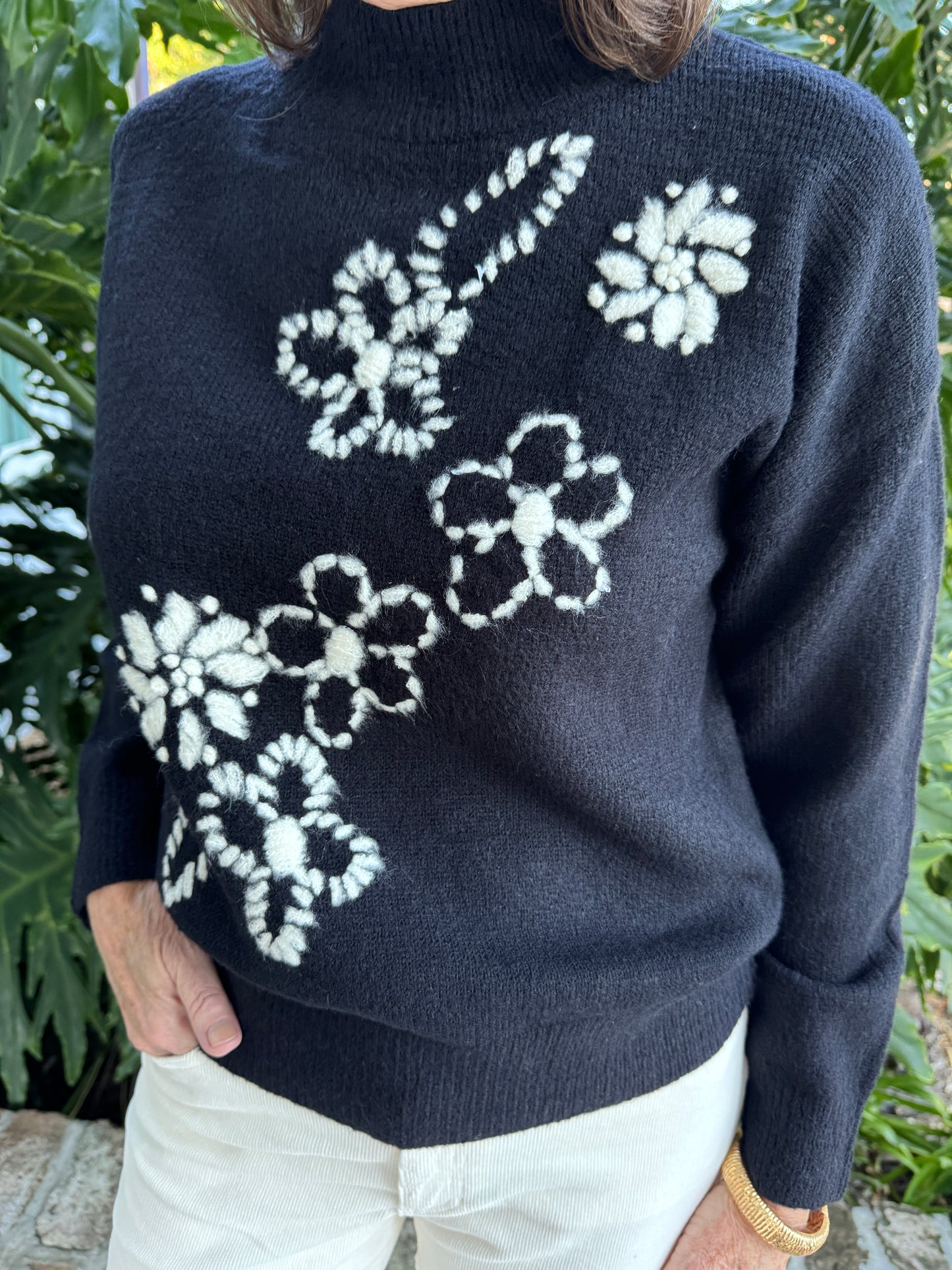 Aida Flower Embroidered Sweater