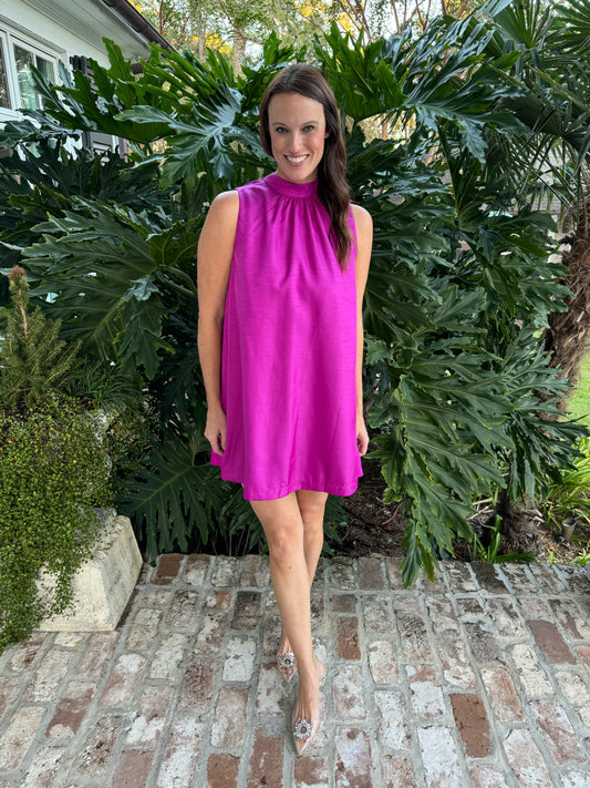 Starring Me Magenta Halter Dress