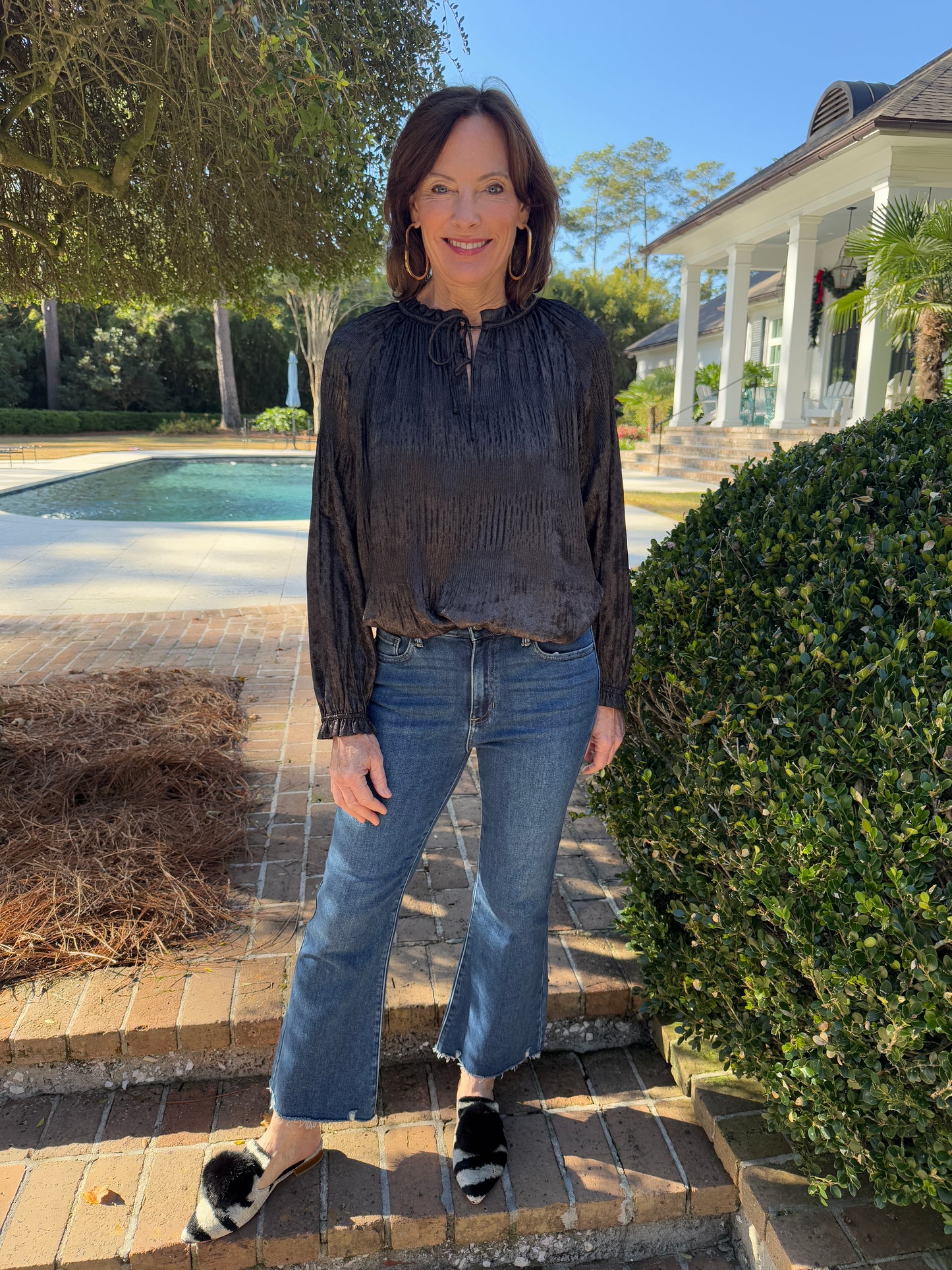 Cocktail Hour Gunmetal Blouse