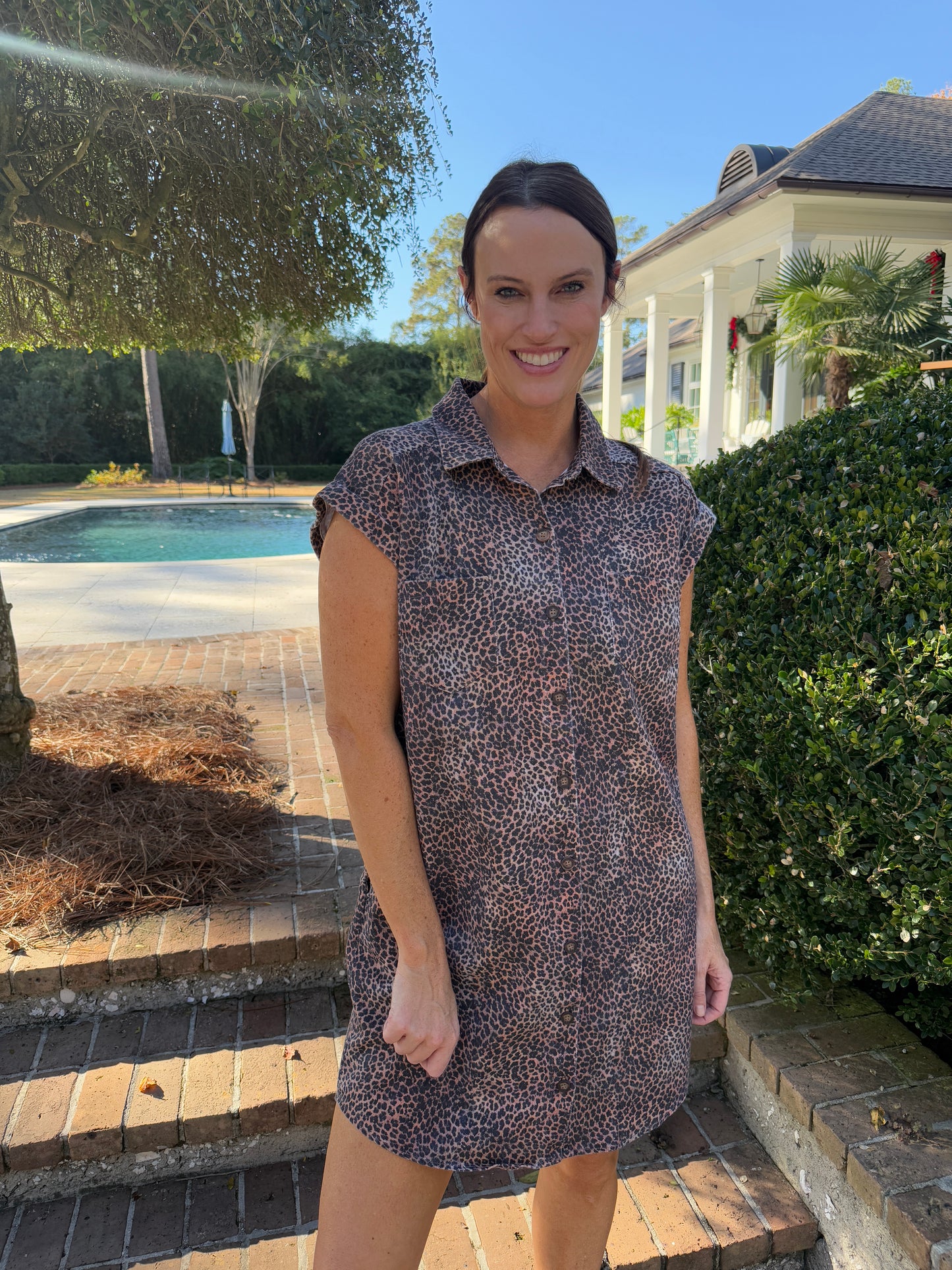 Wilderness Leopard Print Shirt Dress