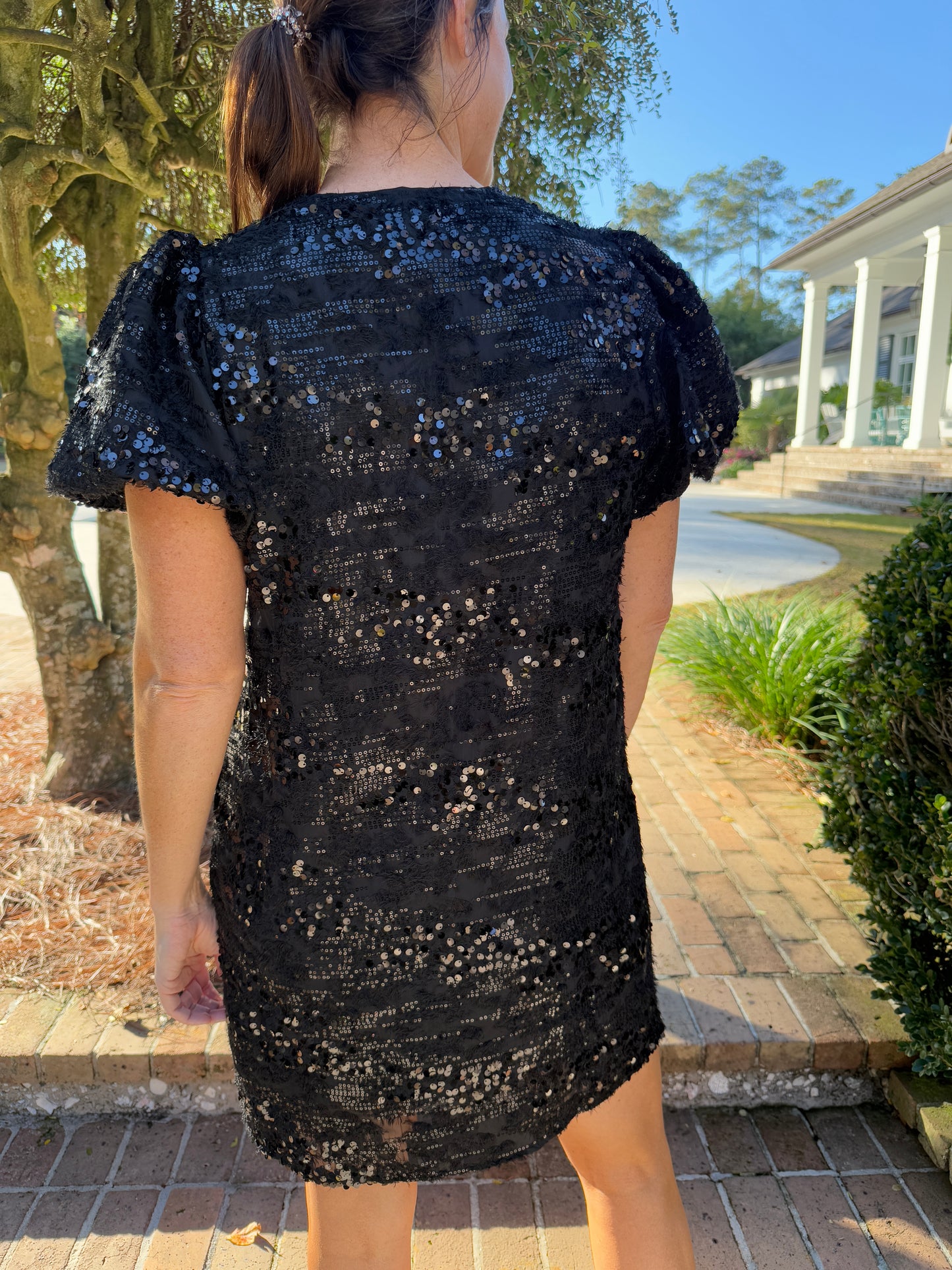 Shine On Me Black Sequin Mini Dress