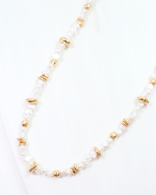 Eloise Beaded Necklace Pearl