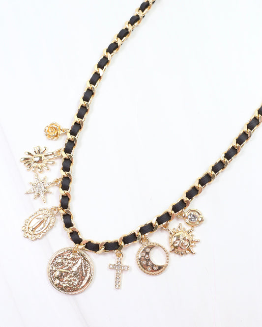 Lola Charm Necklace Black